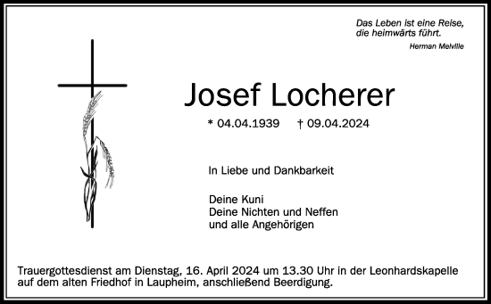 Zur Gedenkseite von Josef Locherer