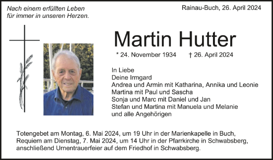 Zur Gedenkseite von Martin Hutter