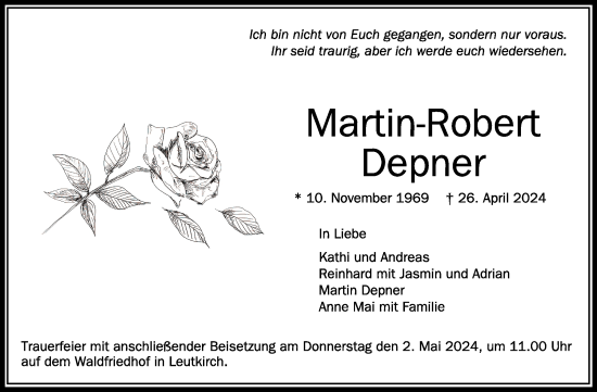 Zur Gedenkseite von Martin-Robert Depner