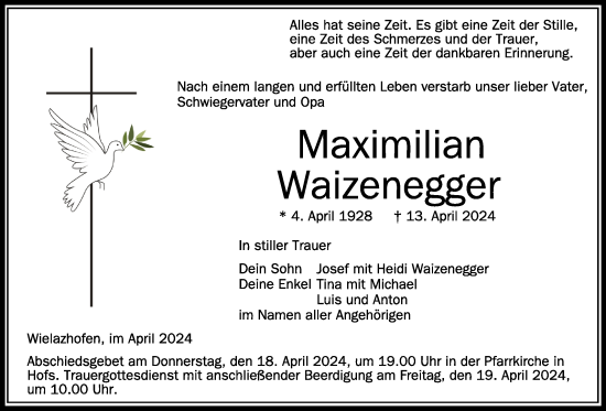 Zur Gedenkseite von Maximilian Waizenegger
